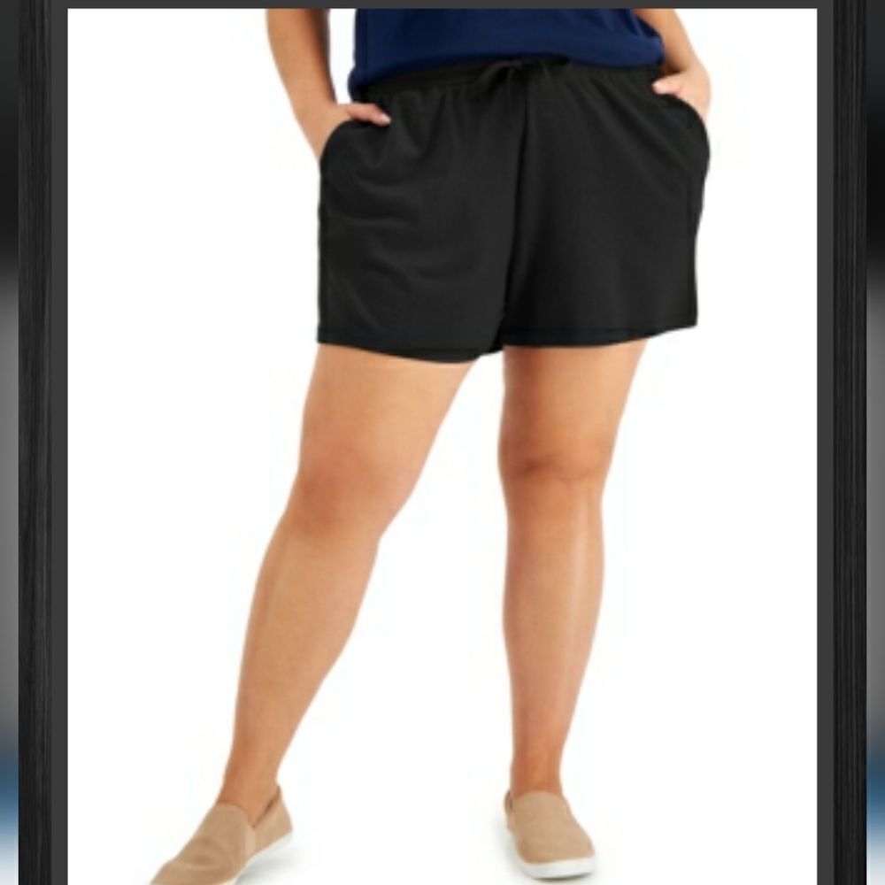 Style & Co Solid Knit Track Shorts sz 2X